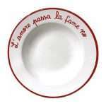 Piatto l'amore passa la fame no in ceramica pugliese, decoro Bordeaux n. 7